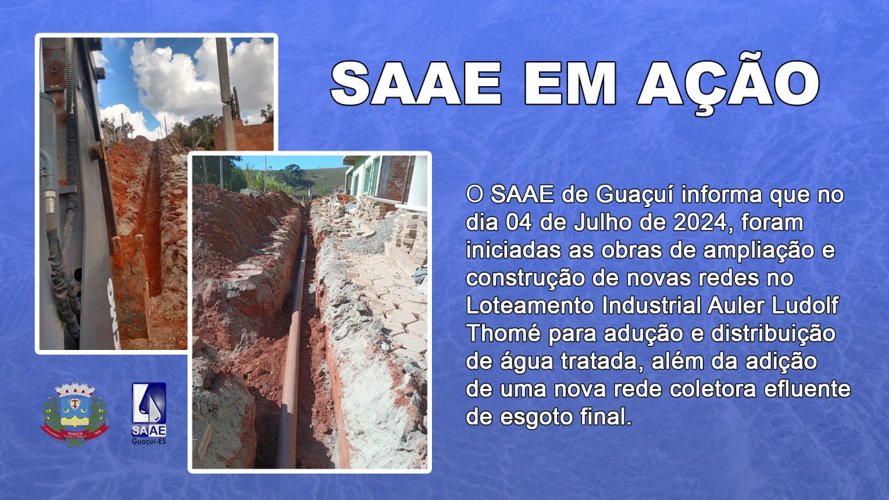 Obra de ampliação e construção - SAAE 04/07/2024