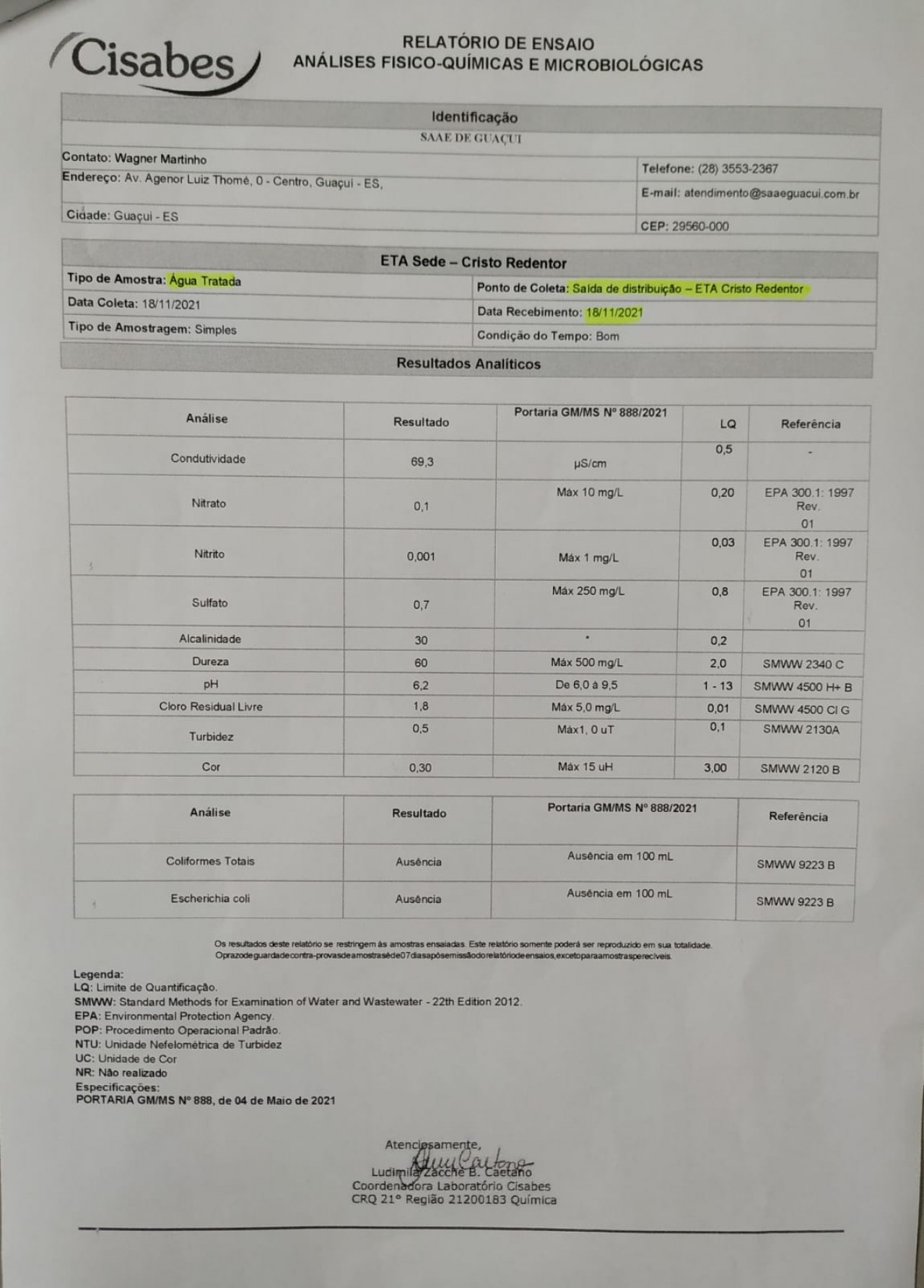 ETA CRISTO REDENTOR: ÁGUA BRUTA E ÁGUA TRATADA PARA DISTRIBUIÇÃO ETA CRISTO REDENTOR: ÁGUA BRUTA E ÁGUA TRATADA PARA DISTRIBUIÇÃO