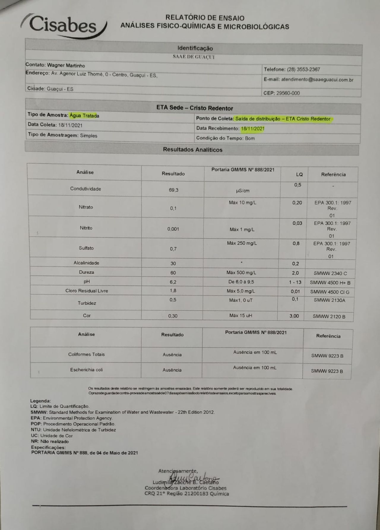 ETA CRISTO REDENTOR: ÁGUA BRUTA E ÁGUA TRATADA PARA DISTRIBUIÇÃO ETA CRISTO REDENTOR: ÁGUA BRUTA E ÁGUA TRATADA PARA DISTRIBUIÇÃO