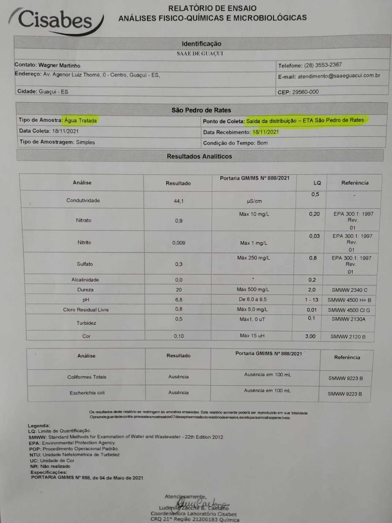 ETA SÃO PEDRO DE RATES: ÁGUA BRUTA E ÁGUA TRATADA PARA DISTRIBUIÇÃO ETA SÃO PEDRO DE RATES: ÁGUA BRUTA E ÁGUA TRATADA PARA DISTRIBUIÇÃO