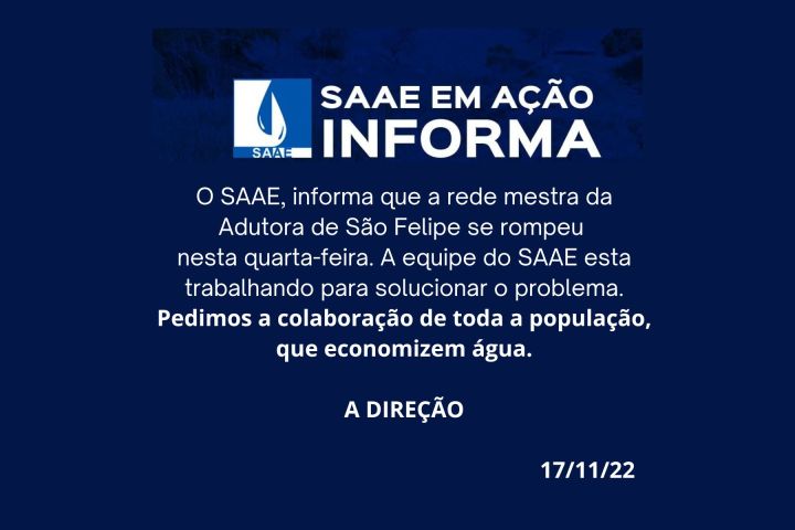 SAAE EM AÇÃO SAAE EM AÇÃO