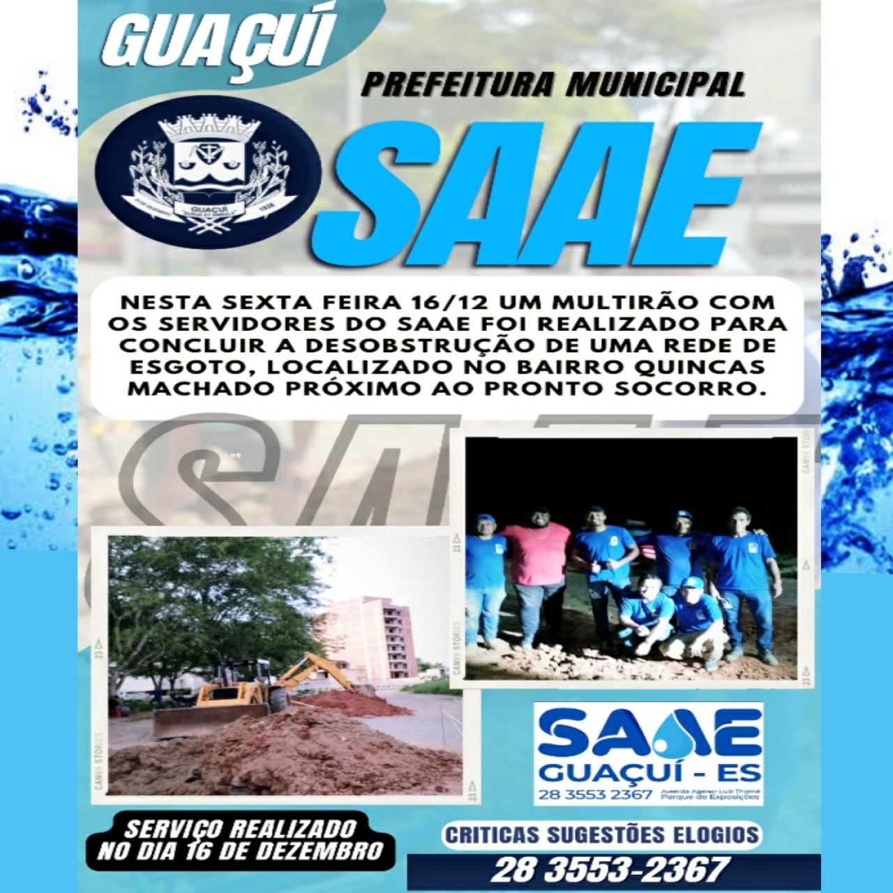 SAAE EM AÇÃO 16/12/2022 SAAE EM AÇÃO 16/12/2022